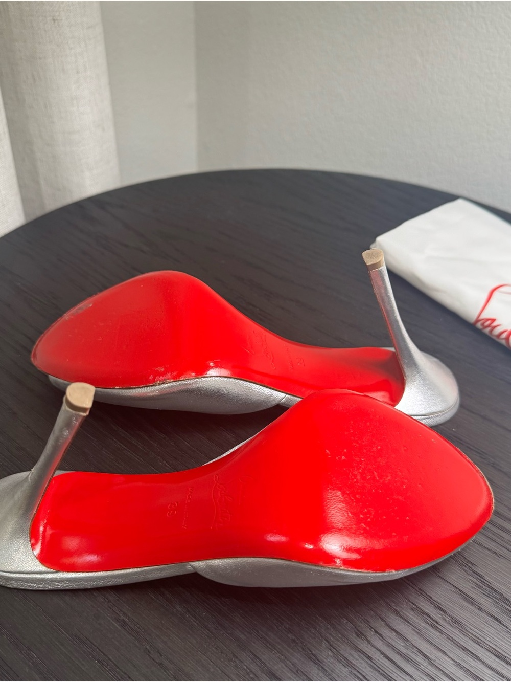 Christian Louboutin Me Dolly 100 Sandals Leather Silver 39 - Picture 10 of 10